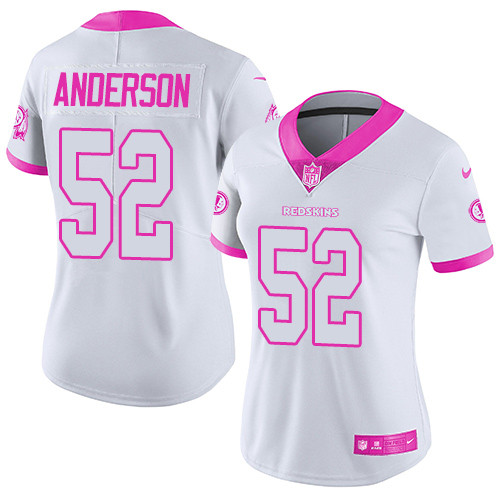 Nike Redskins #52 Ryan Anderson White/Pink Women's Stitched NFL Limited Rush Fashion Jersey